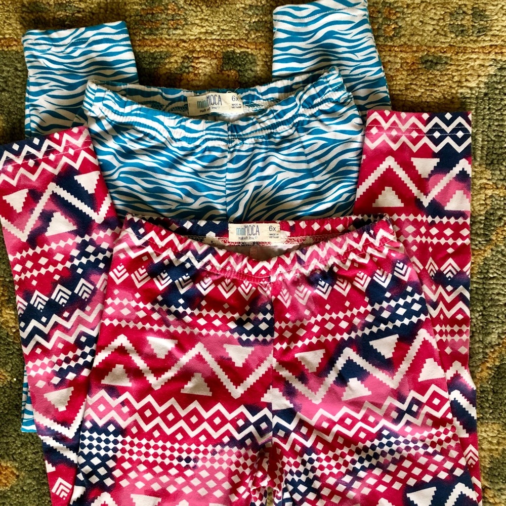 Mini Moca Girls Leggings - 2 pair - size 6